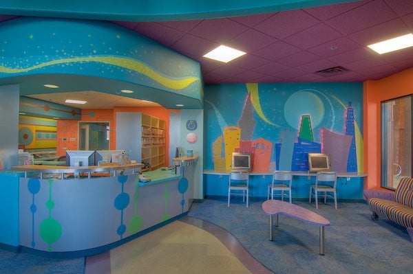 front desk and waiting area