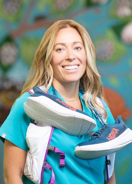 Jeannette with running shoes